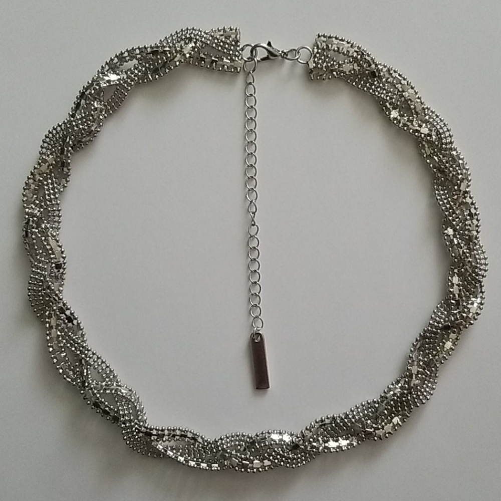 Silver rope chain necklace